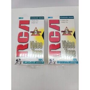 Blank VHS Tapes RCA T-120 VHS Up To 6 Hours Hi-Fi Stereo Video Tapes Pack of 2